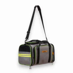 Plastik fileli Açılabilir Balkonlu Hawaii model Çanta Gri