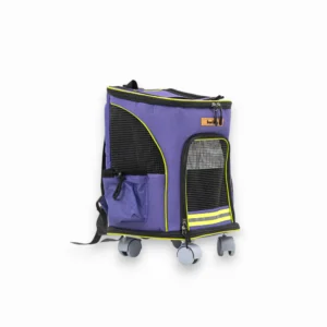 4 Tekerlekli Çekçekli Kedi ve Köpek Taşıma Çantası Mor